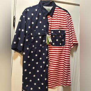 Men’s Ocean and Coast button down American flag shirt